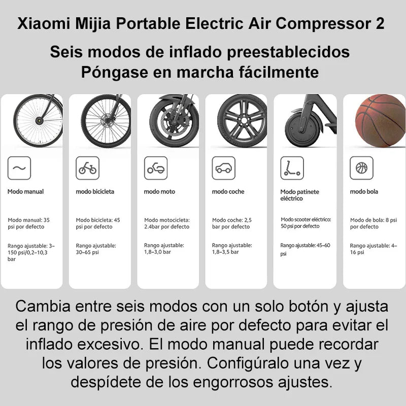 Xiaomi - Compresor portable electrico S2